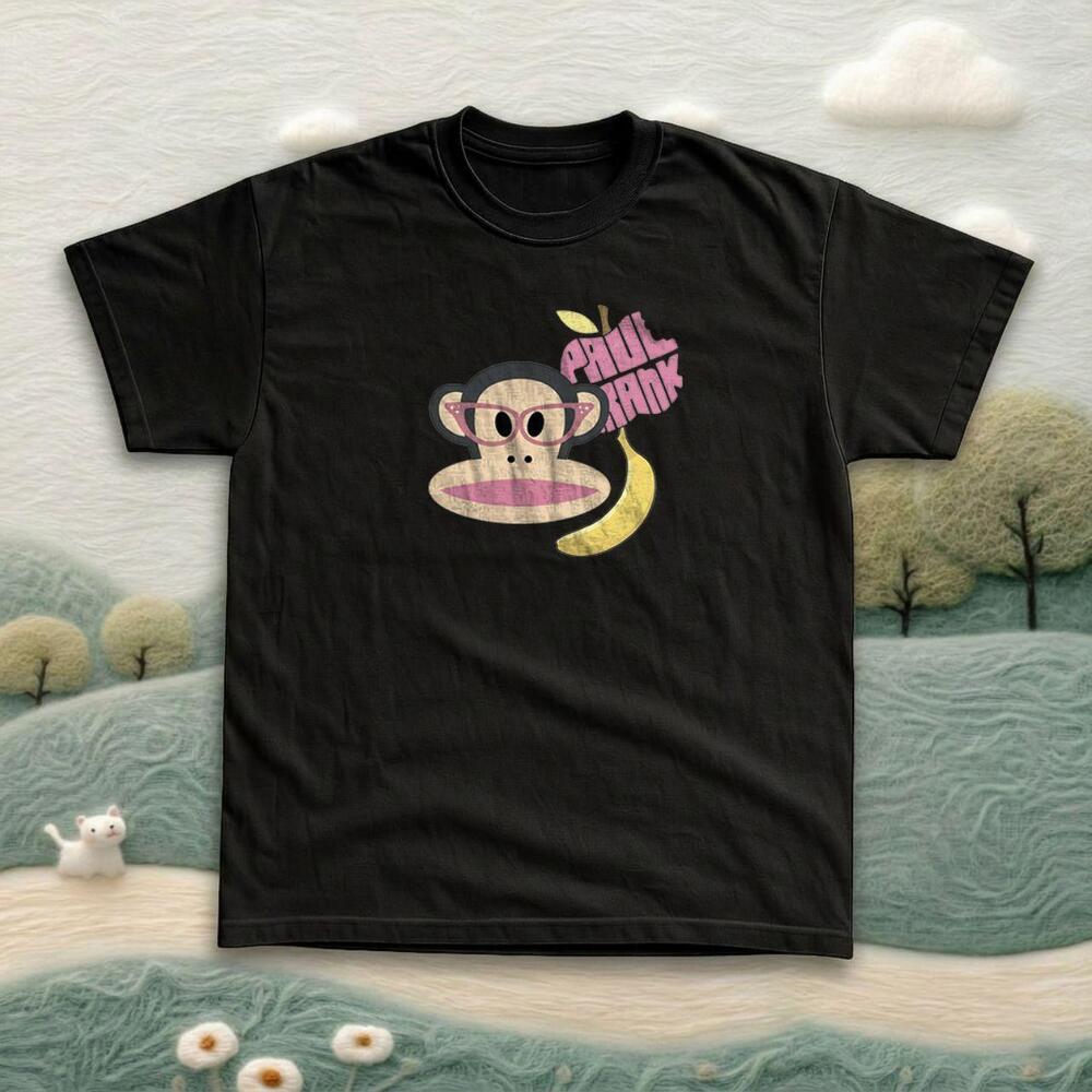Gildan Paul Frank Glasses Monkey & Banana Black Unisex Tee